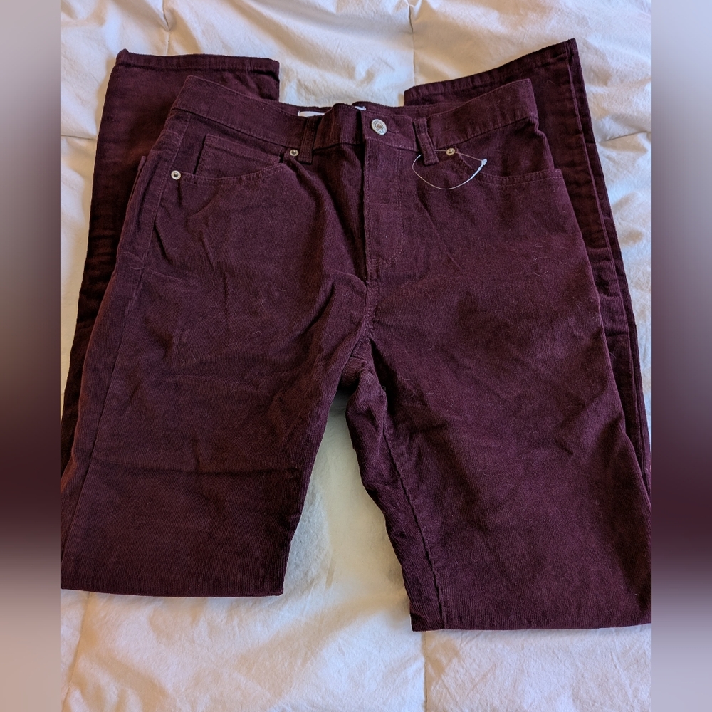Boys Old Navy Burgundy Corduroy Pants Size 16 New Without Tags